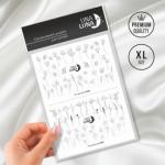 Слайдер-дизайн для ногтей UNA LUNA - Thin greenery Изящные цветы и растения