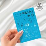 Слайдер-дизайн для ногтей UNA LUNA - Cute Милые панды, бабочки, стрекозы, киты