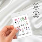 Слайдер-дизайн для ногтей UNA LUNA - Aquarelle Цветы и растения