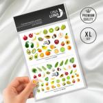 Слайдер-дизайн для ногтей UNA LUNA - Volumetric set Тропические фрукты и листья