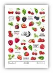 Слайдер-дизайн для ногтей UNA LUNA - Volumetric set Объёмные фрукты, ягоды, надписи