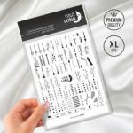 Слайдер-дизайн для ногтей UNA LUNA - Fantastic lines Чёрные линии