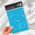 Слайдер-дизайн для ногтей UNA LUNA - Fantastic lines Белые линии