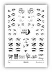 Слайдер-дизайн для ногтей UNA LUNA - Eyes Глаза и надписи (черные)
