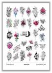 Слайдер-дизайн для ногтей UNA LUNA - Tattoo blossom Тату с цветами
