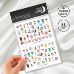 Слайдер-дизайн для ногтей UNA LUNA - Drinks and yummy Вечеринка, еда, напитки ЛЕТО