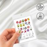 Слайдер-дизайн для ногтей UNA LUNA - Volumetric set Объёмные капельки и фрукты