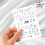 Слайдер-дизайн для ногтей UNA LUNA - Faces Женские лица, цветы, сердечки, винишко