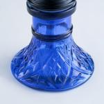 Кальян "Тайшет", маленький, шахта плоский орнамент, 27 см, d чаши-5 см, синий