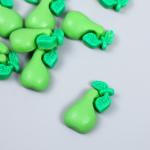 Декор для творчества пластик "Зелёная груша с листиками" набор 10 шт 3х1,5 см