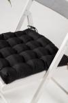 Подушка для стула "ЛОФТ" с завязками, черная 40*40