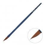 Кисть Даггер Roubloff Синтетика коричневая серия Blue dagger № 8, ручка удлиненная синяя, покрытие обоймы soft-touch