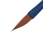 Кисть Даггер Roubloff Синтетика коричневая серия Blue dagger № 8, ручка удлиненная синяя, покрытие обоймы soft-touch