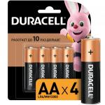 Батарейки DURACELL пальчиковые АА, упаковка - 4 шт.