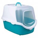 TRIXIE 40345 Туалет закрытый Vico Easy Clean, 40 х 40 х 56 см, бирюзовый/белый