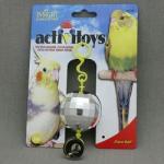 J.W. И грушка д/птиц - Зеркальный шар с колокольчиком, пластик, Disco Ball Toy for birds *1