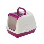 Moderna Туалет закрытый для кошек Flip Cat, цвет ярко-розовый, 39х50х37 см