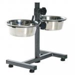 TRIXIE 24920 Стойка с мисками, металл 0,75л*2шт*15 см (высота до 27 см)