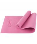 Коврик для йоги и фитнеса FM-101, PVC, 183x61x0,8 см, розовый пастель