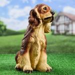 Садовая фигура "Собака Спаниель cидящий" рыжий, 35х25см