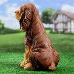 Садовая фигура "Собака Спаниель cидящий" рыжий, 35х25см