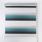 Штора рулонная «День-ночь. Волна», 60?180 см (с учётом креплений 3,5 см), цвет бирюзовый