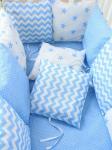 Набор бортиков для новорожденного (одеяло+12 подушек) (ГОЛУБОЙ)
