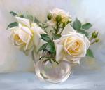 Белые бархатные розы