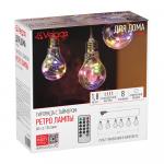 VEGAS   4,5V Электрогирлянда "Ретро лампы" 10шт, 60  RGB ламп, прозрачный провод, 1,8 м, 8 режимов, с пультом, с таймером  с блоком питания/20