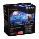 VEGAS   24V Электрогирлянда-конструктор "Сеть" 144 синих LED ламп, прозрачный провод, 1,2*1,5 м /32/4