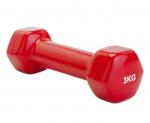 SF 0163 Гантель обрезиненная 3 кг, красная rubber covered barbell 3 kg RED
