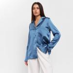 Блуза женская шелковая MIST: Classic Collection р. 48, цвет синий