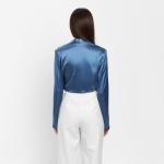 Блуза женская с драпировкой MIST: Classic Collection р. 50, цвет синий