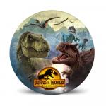 Jurassic World. Набор бумажных тарелок, желтый лого, 6 шт d=180 мм