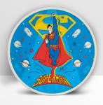 Superman Набор бумажных тарелок, желтый лого, 6 шт d=180 мм