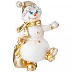 Lefard 169-711 фигурка декоративная "снеговичок с мешком подарков и снежком" высота=12 см