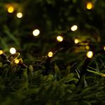 Гирлянда "Нить" 5 м, IP44, тёмная нить, 50 LED, свечение жёлтое/тёплое белое, 2 режима, солнечная батарея