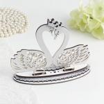 Подставка под кольца "Лебеди", 17х7х13,5, белый-серебро