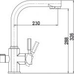 40144-2  Смеситель KAISER Decor кухня бок под фильтр ?35 Black&Silver (цв.110)