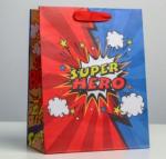 Пакет крафтовый вертикальный «Супер герой», MS 18 × 23 × 10 см
