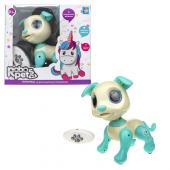 1TOY игрушка интерактивная Robo Pets Щенок бело-голубой, ИК пульт, свет, звук