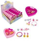 1TOY набор украшений "Sweet heart Bijou" в шкатулке 2 колечка, браслет, 2 заколочки, 2 резинки, 13*11,5 см, 12  шт. в д/б.27*25*12,5 см.