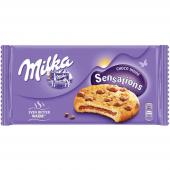 Печенье Milka Sensations с начинкой и кусочками молочного шоколада, 156 гр