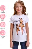 Фуфайка (футболка) д/дев Juno SS22GJ807 Family t-shirts белый