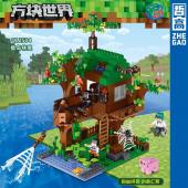 Конструктор ZHEGAO Cube World: Деревянный дом на рыбном месте 446 дет. (QL2504)