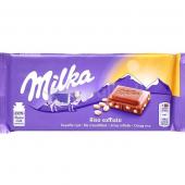 Шоколадная плитка Milka Crispy Rice воздушный рис 100 гр