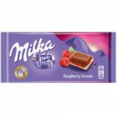 Молочный шоколад Milka Raspberry Creme со вкусом малины 100 гр