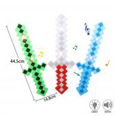 Меч интерактивный Майнкрафт 44см (свет и звук) 3 вида в ассорти. [цена за шт.] (9952)