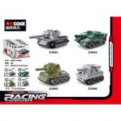 Конструктор DECOOL Mini Racing: Танки 4в1 (инерционные) 4шт в уп. (22063-22066)