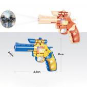 Пистолет интерактивный Револьвер 15см (свет проекция) 2 вида в ассорти. [цена за шт.] (0225-33)